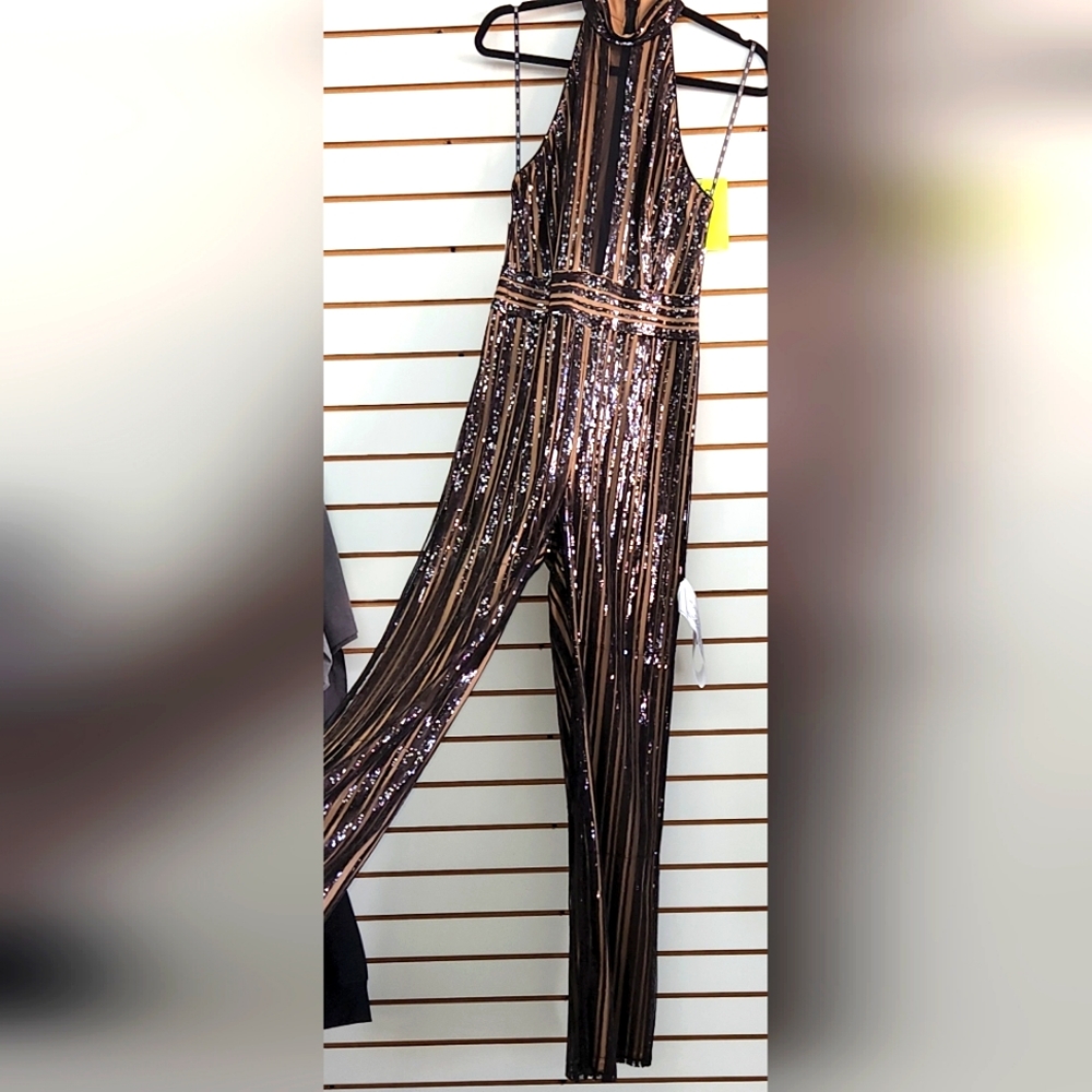 Tadashi Shoji halter sequence jumpsuit